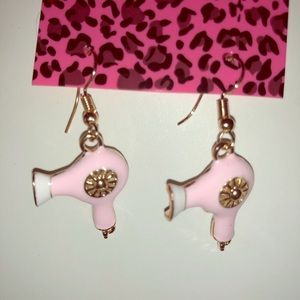 - Betsey Johnson Earrings Hair dresser Crystals Gold